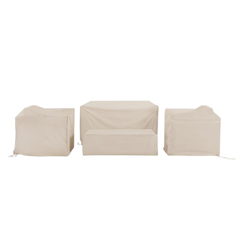 4Pc Furniture Cover Set Tan - Loveseat, 2 Chairs, & Coffee