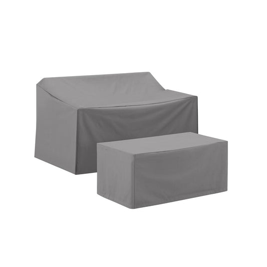 2Pc Furniture Cover Set Gray - Loveseat & Coffee Table