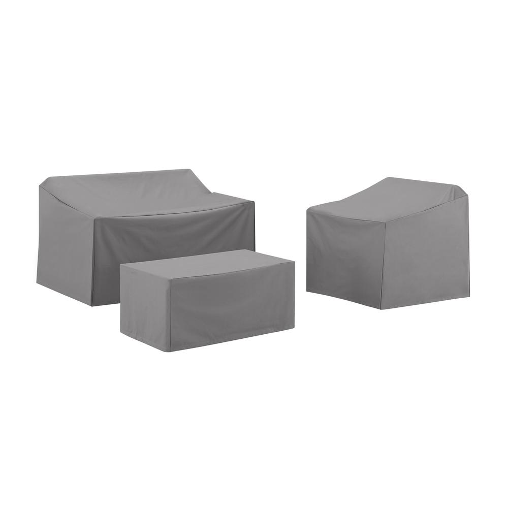 3Pc Furniture Cover Set Gray - Loveseat, Chair, & Coffee Table