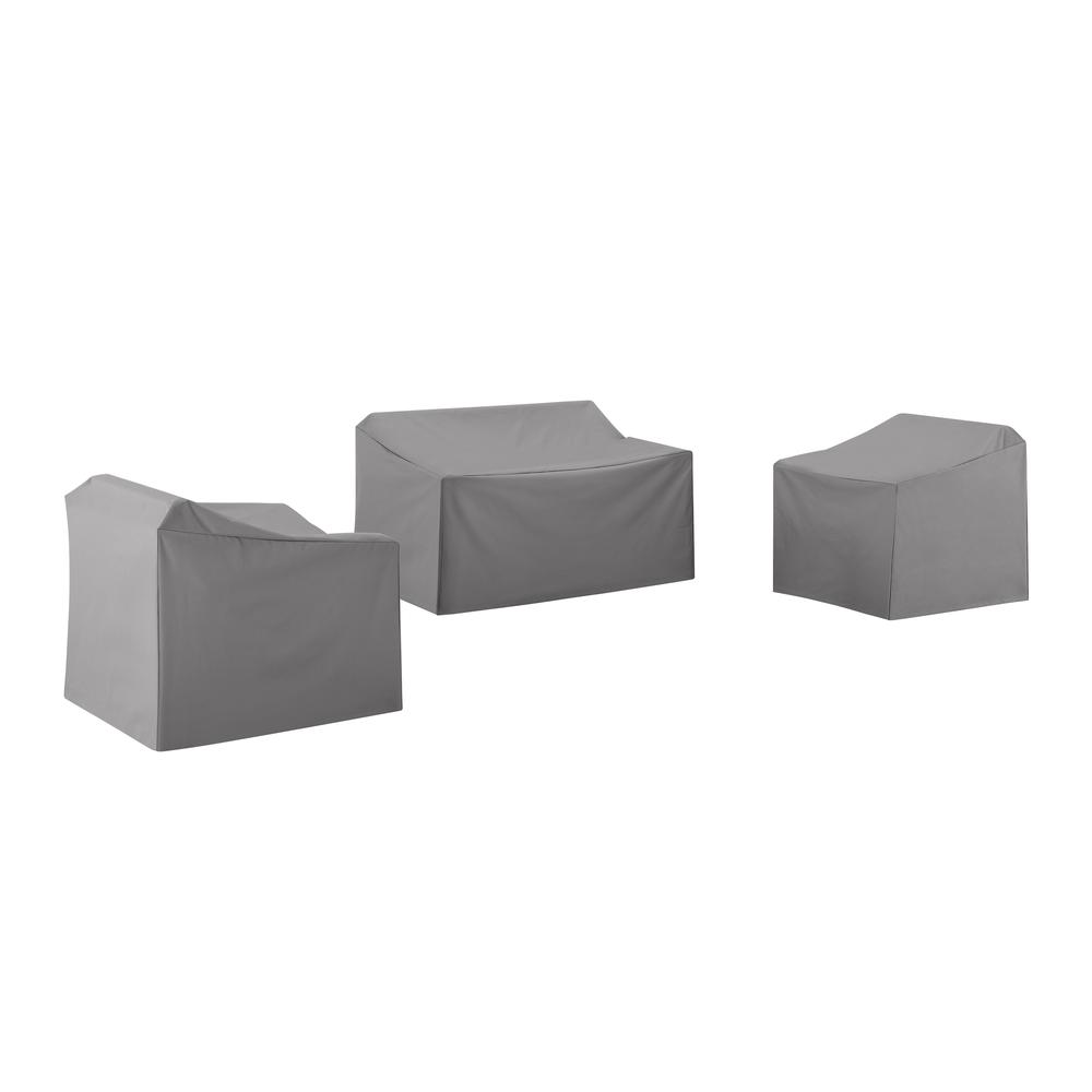 3Pc Furniture Cover Set Gray - Loveseat & 2 Chairs