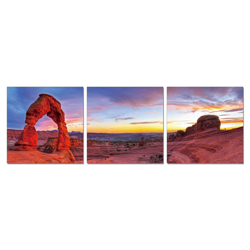 SeniA Wall Mounted Triptych Photography Prints, Declicate Arch, Set of Three