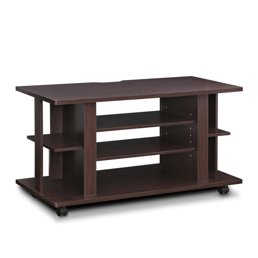 Indo  4-Tier Low Rise Tatami TV Stands with Casters, Espresso