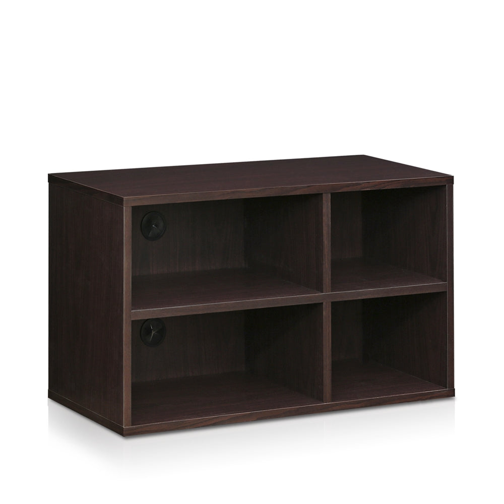 Indo  2x2 Petite Audio Video Storage Shelf, Espresso