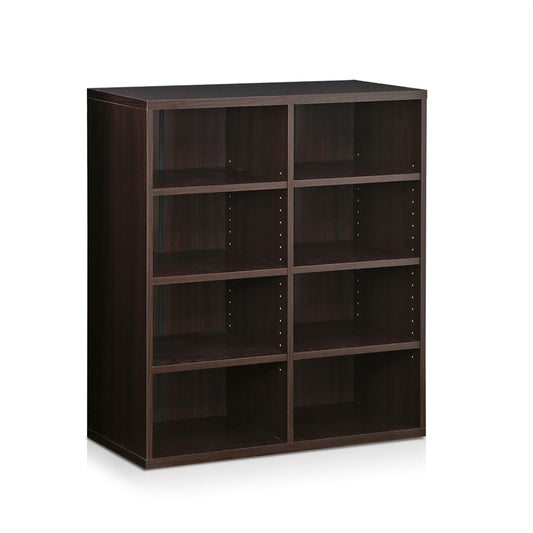 Indo  4x2 Stackable Accessories Storage Shelf, Espresso