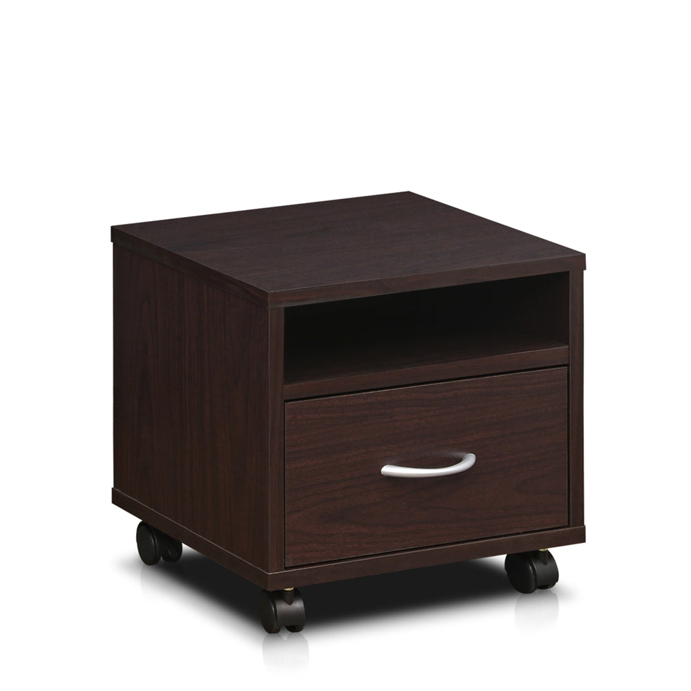 Indo  Petite Under desk Utility Cart wtih Casters, Espresso