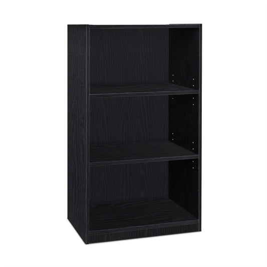 JAYA Simple Home 3-Shelf Bookcase, Black