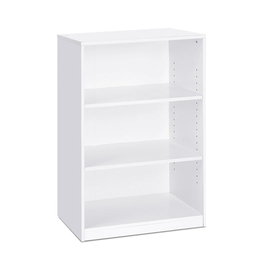 JAYA Simple Home 3-Shelf Bookcase, White