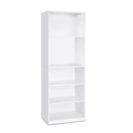 JAYA Simple Home 5-Shelf Bookcase - White