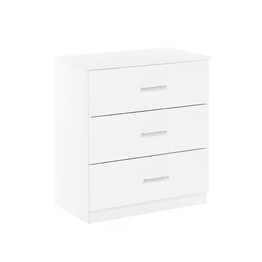 Furinno Tidur Simple Design 3-Drawer Dresser with Handle, Solid White