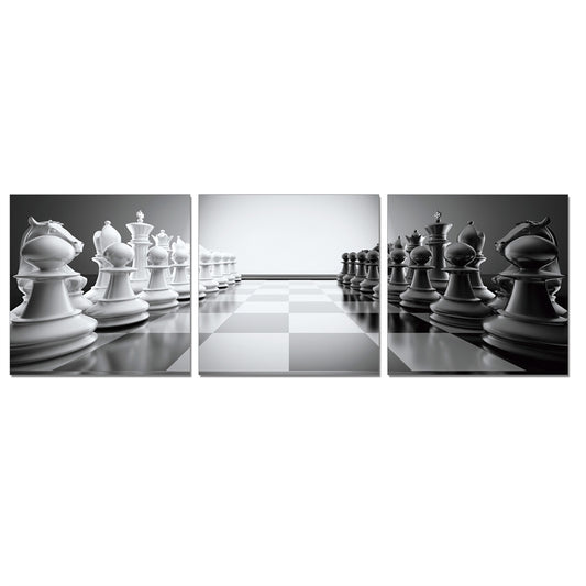 SENIC Chess 3-Panel Canvas on Wood Frame, 60 x 20-in