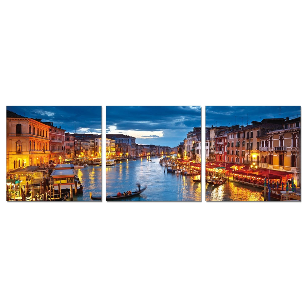 SENIK River walk 3-Panel MDF Framed Photography Triptych Print, 72 x 24-in