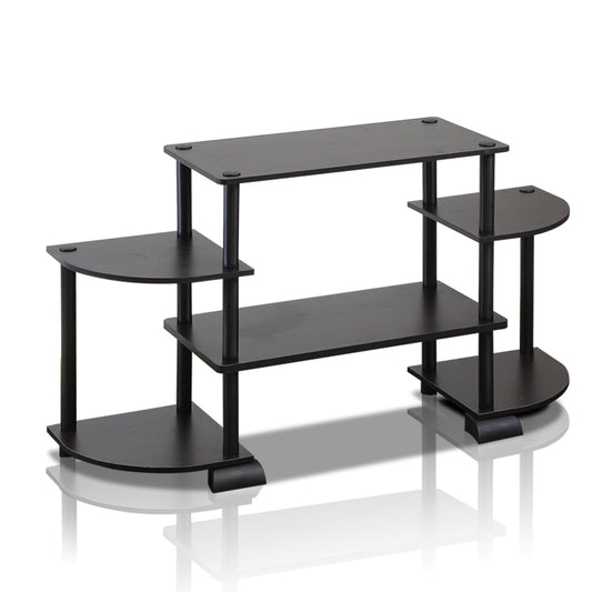 Turn-N-Tube Roundedecorner TV Entertainment Center, Espresso/Black