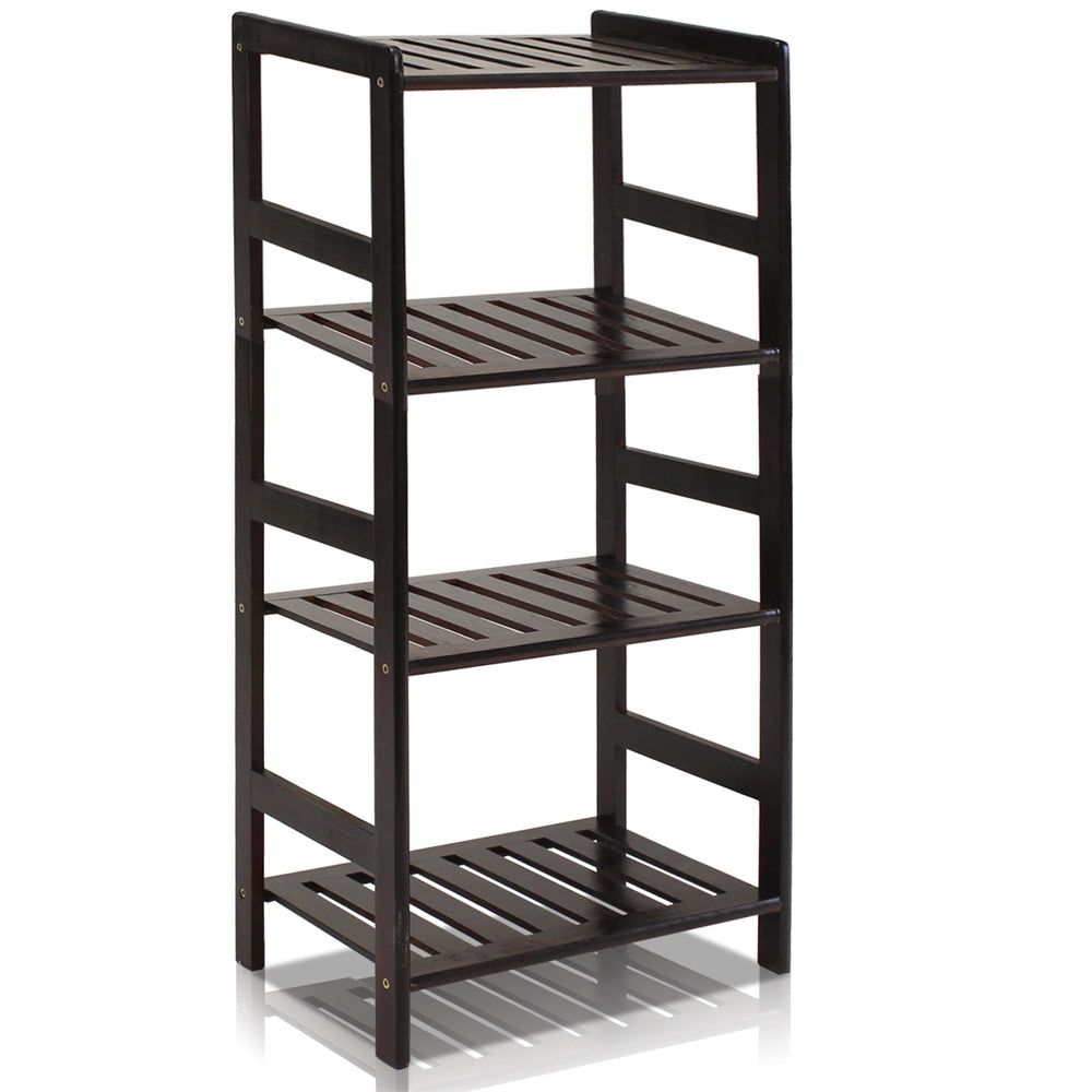 FNCJ-33012 Pine Solid Wood 4-Tier Storage, Espresso