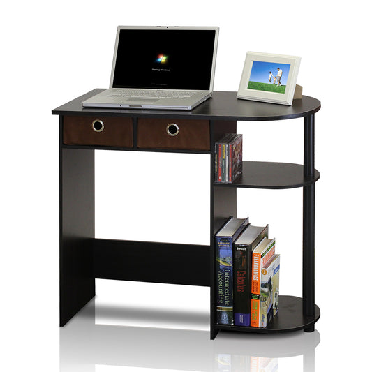 Go Green Home Laptop Notebook Computer Desk/Table, Espresso/Black/Brown