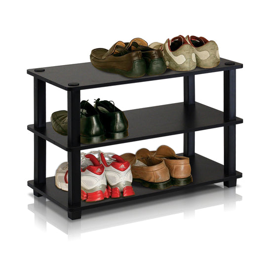 Turn-S-Tube 3-Tier Shoe Rack, Espresso/Black