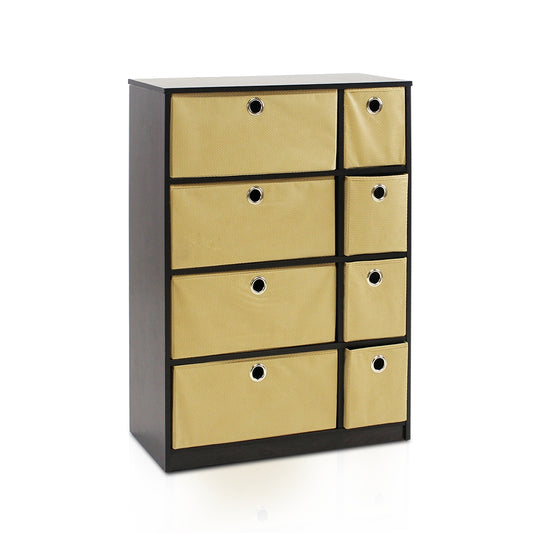 Econ Storage Organizer Cabinet w/Bins, Espresso/Light Brown