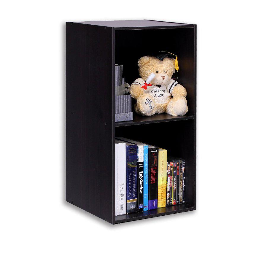 Furinno 11013EX Hidup Tropika Eco Modular Open Cube Tall Storage with Shelf, Espresso