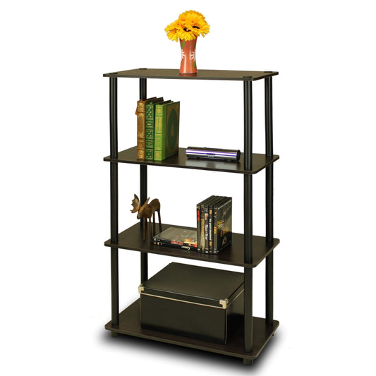 Turn-N-Tube 4-Tier Multipurpose Shelf Display Rack, Espresso/Black