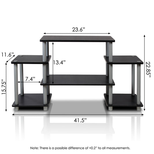 Turn-N-Tube No Tools Entertainment Center, Black/Grey