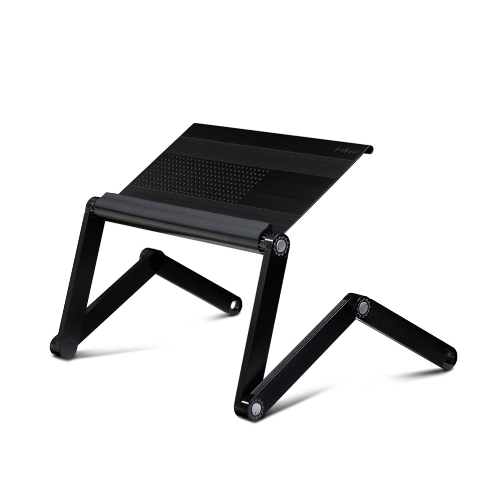 A6-Black Ergonomics Aluminum Vented AdJustable Multi-functional Laptop Desk Portable Bed Tray