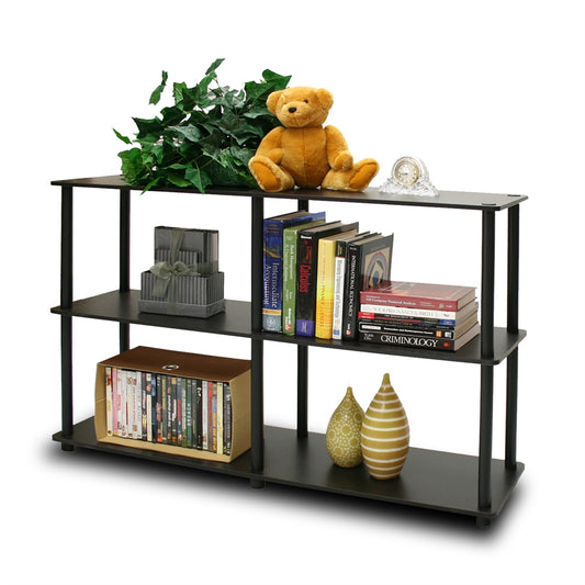 Turn-N-Tube 3-Tier Double Size Storage Display Rack, Espresso/Black