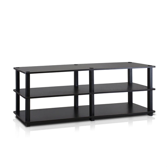 TST No Tools 3-Tier Wide Shoe Storage Rack, Espresso/Black