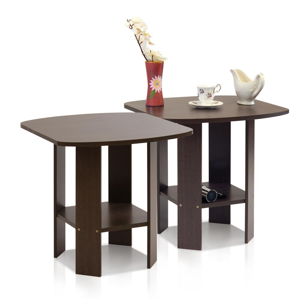 Furinno 2-11180DBR Simple Design End Table, Set of Two