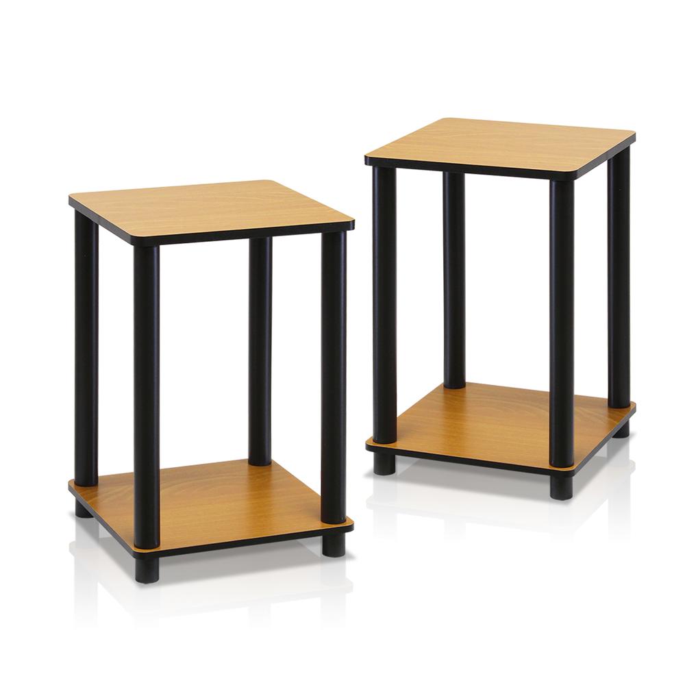 Furinno 2-99800RLC Turn-N-Tube End Table Corner Shelves, Set of 2