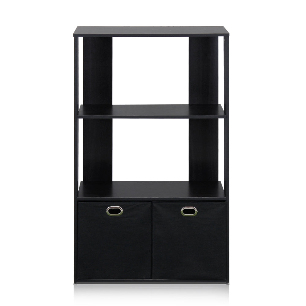 Simplistic 3-Tier Organizer with Bin Drawers, Espresso/Black