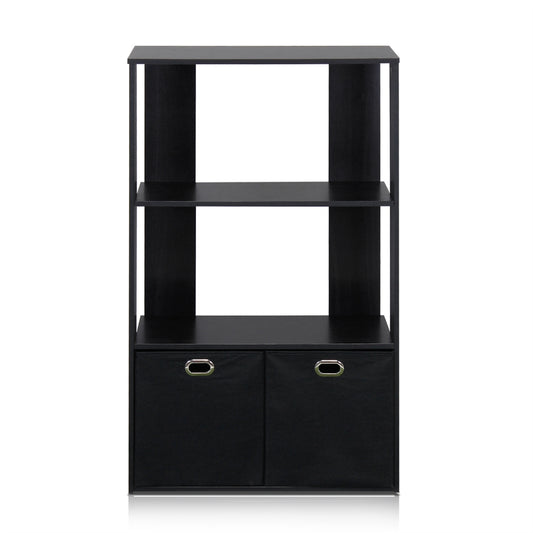 Simplistic 3-Tier Organizer with Bin Drawers, Espresso/Black