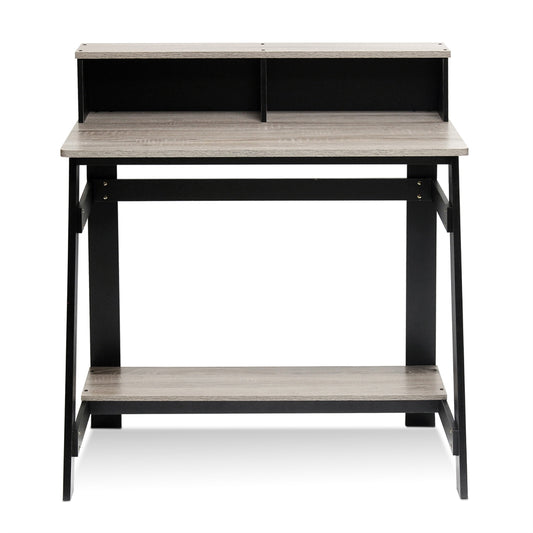 Simplistic A Frame Computer Desk, Black/French Oak Grey