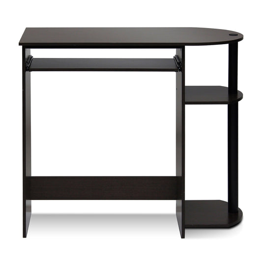 Simplistic Easy Assembly Computer Desk, Dark Brown