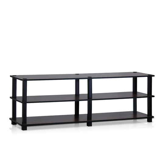 Turn-S-Tube No Tools 3-Tier Entertainment TV Stands, Dark Cherry/Black