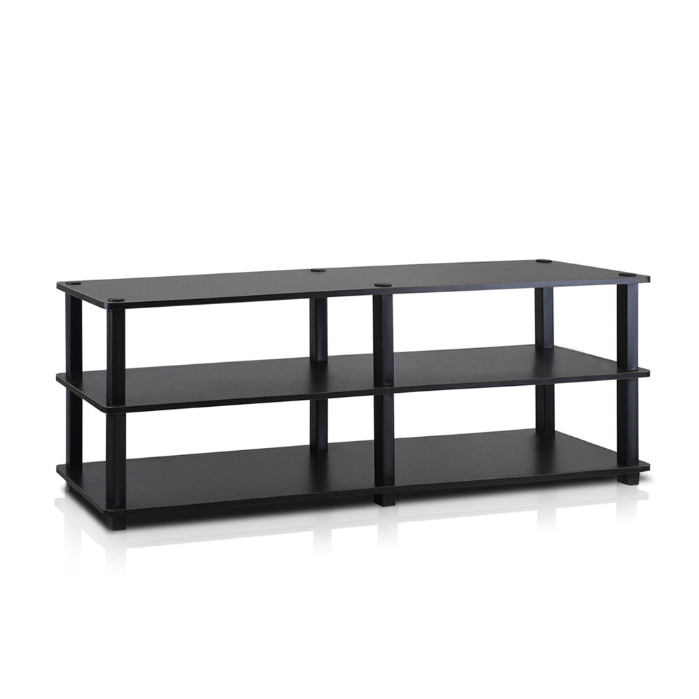 Turn-S-Tube No Tools 3-Tier Entertainment TV Stands, Espresso/Black