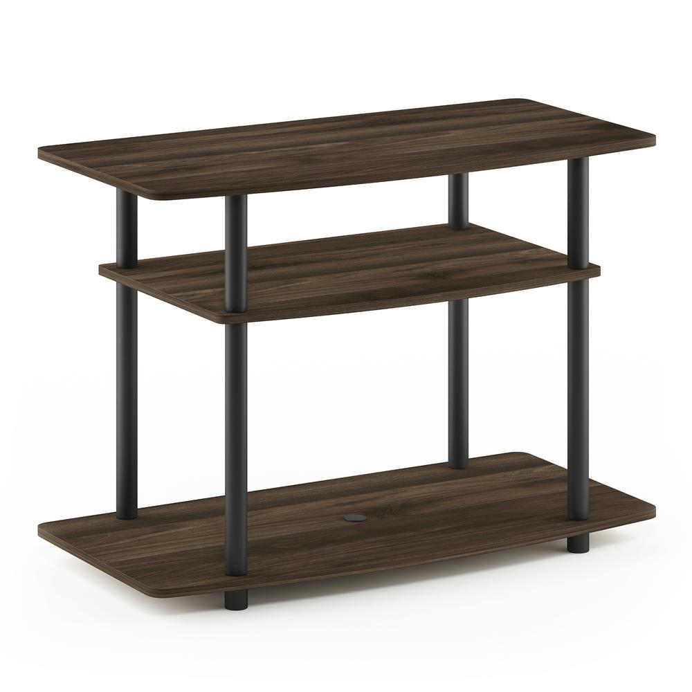 Furinno 13192 Turn-N-Tube No Tools 3-Tier TV Stands, Columbia Walnut/Black