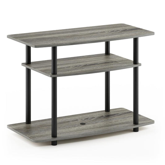 Furinno 13192 Turn-N-Tube No Tools 3-Tier TV Stands, French Oak Grey/Black