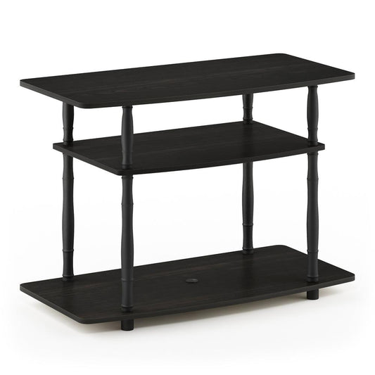 Furinno Turn-N-Tube No Tools 3-Tier TV Stands with Classic Tubes, Espresso/Black