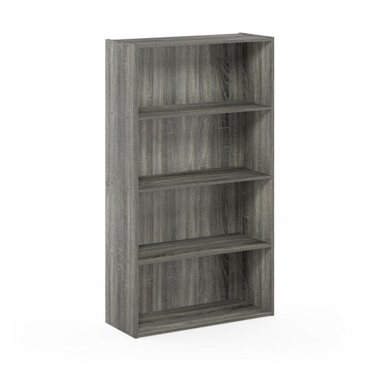 Furinno Pasir 4 Tier Open Shelf, French Oak Grey