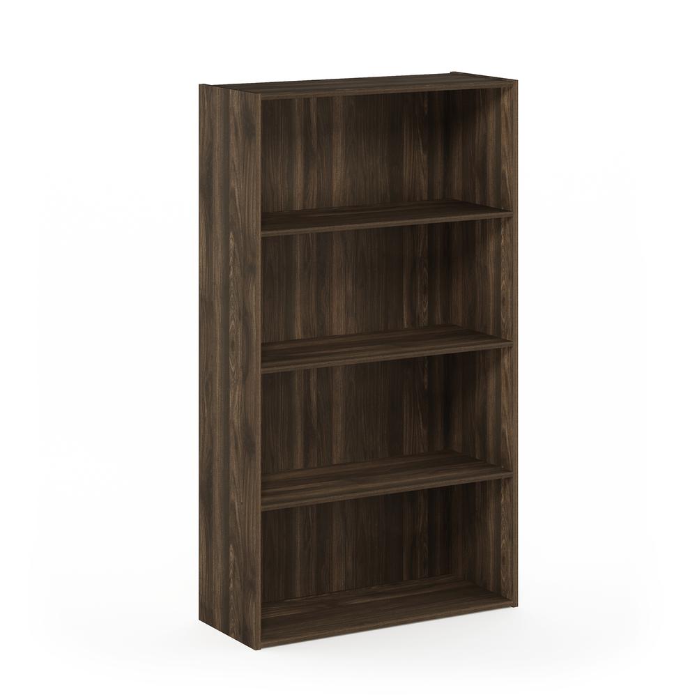 Furinno Pasir 4 Tier Open Shelf, Columbia Walnut