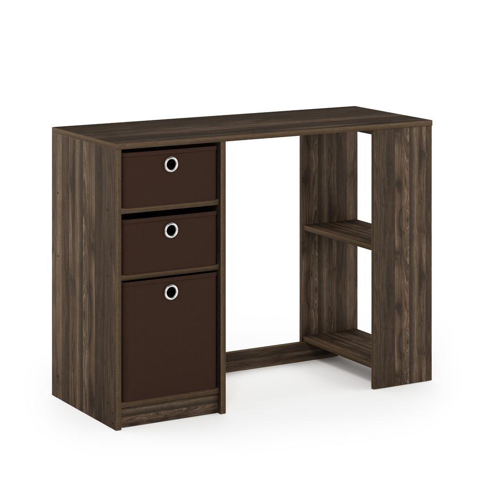 Furinno 15110 JAYA Modern Computer Study Desk, Columbia Walnut/Dark Brown