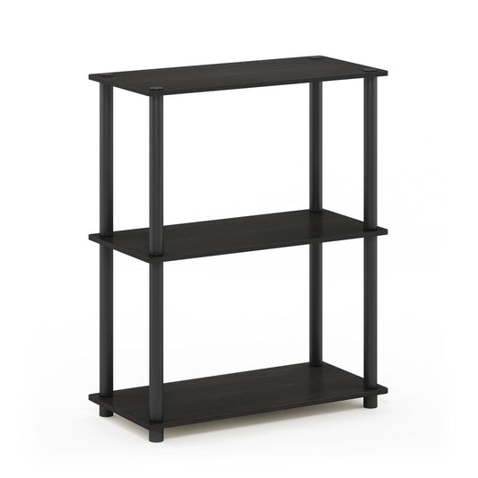 Furinno Turn-N-Tube 3-Tier Compact Multipurpose Shelf Display Rack, Espresso/Black