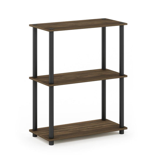 Furinno Turn-N-Tube 3-Tier Compact Multipurpose Shelf Display Rack, Columbia Walnut/Black