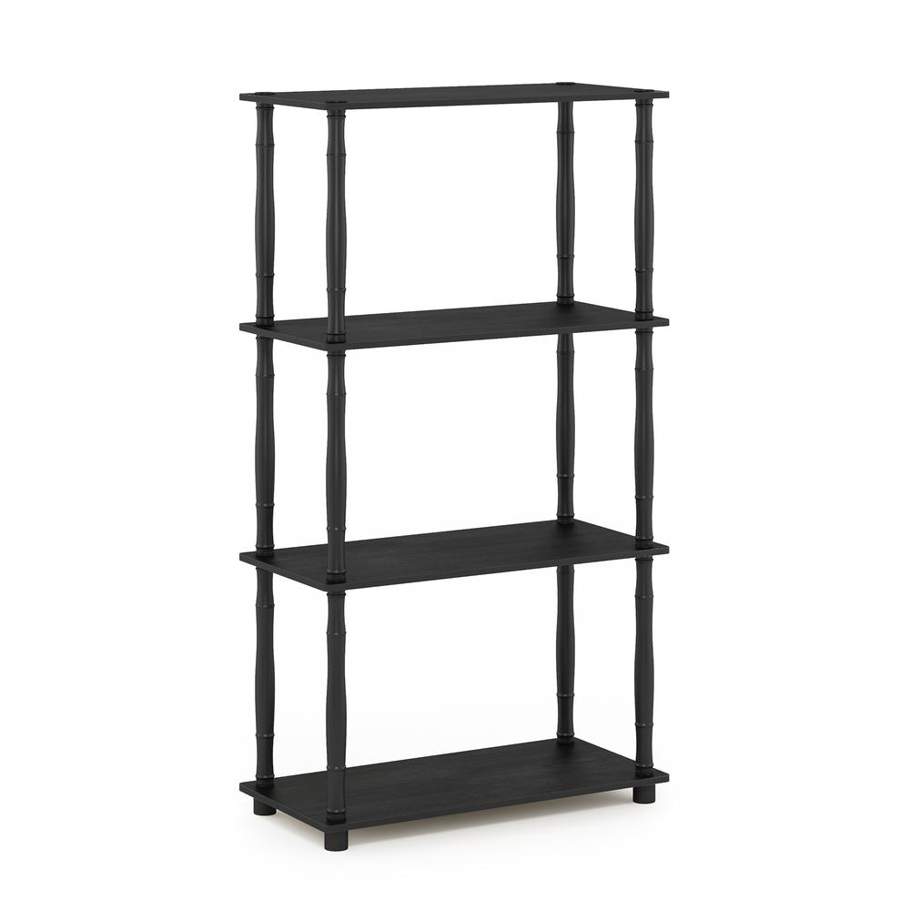 Furinno Turn-N-Tube 4-Tier Multipurpose Shelf Display Rack with Classic Tubes, Americano/Black