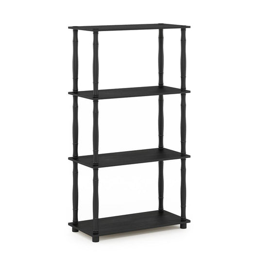 Furinno Turn-N-Tube 4-Tier Multipurpose Shelf Display Rack with Classic Tubes, Americano/Black