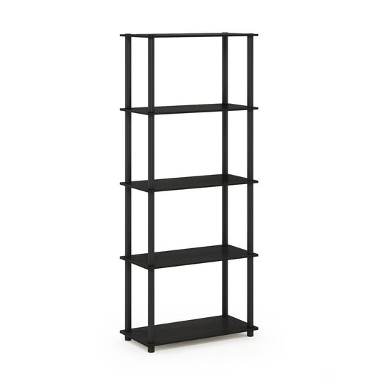 Furinno Turn-N-Tube 5-Tier Multipurpose Shelf Display Rack, Espresso/Black