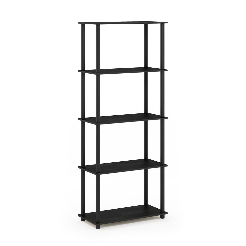 Furinno Turn-N-Tube 5-Tier Multipurpose Shelf Display Rack, Americano/Black