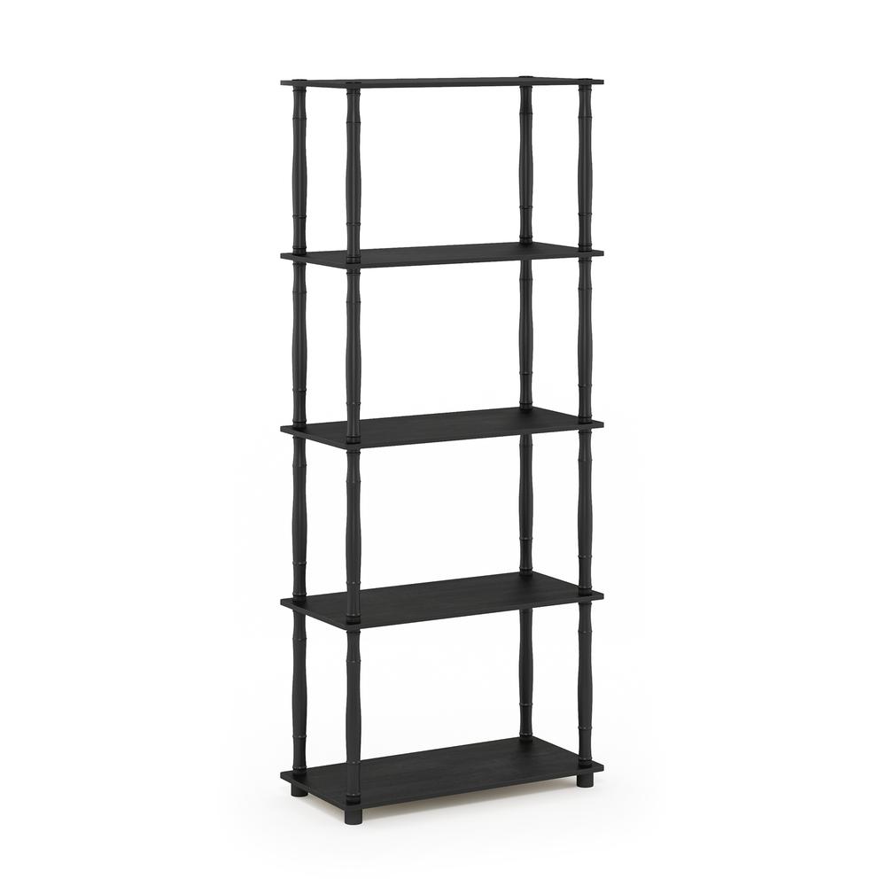 Furinno Turn-N-Tube 5-Tier Multipurpose Shelf Display Rack with Classic Tubes, Americano/Black