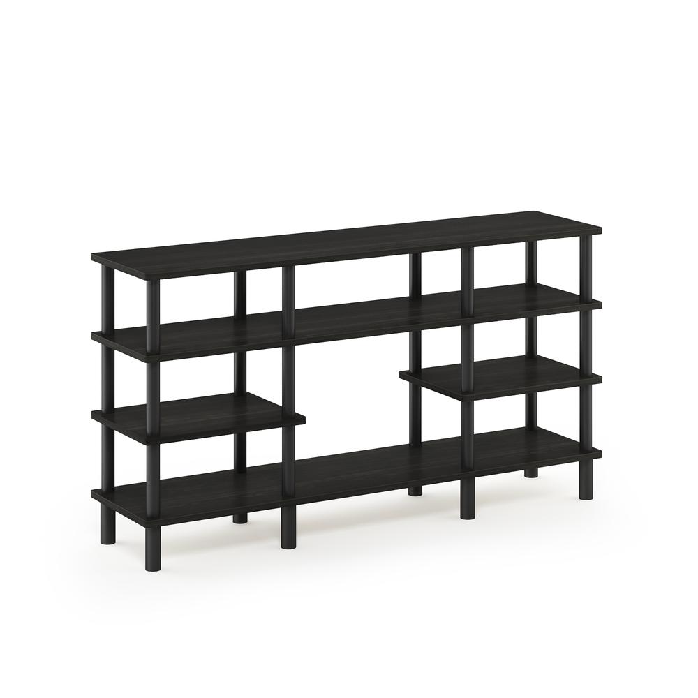 Furinno Turn-N-Tube 4-Tier Multipurpose Wide Shelf, Espresso/Black