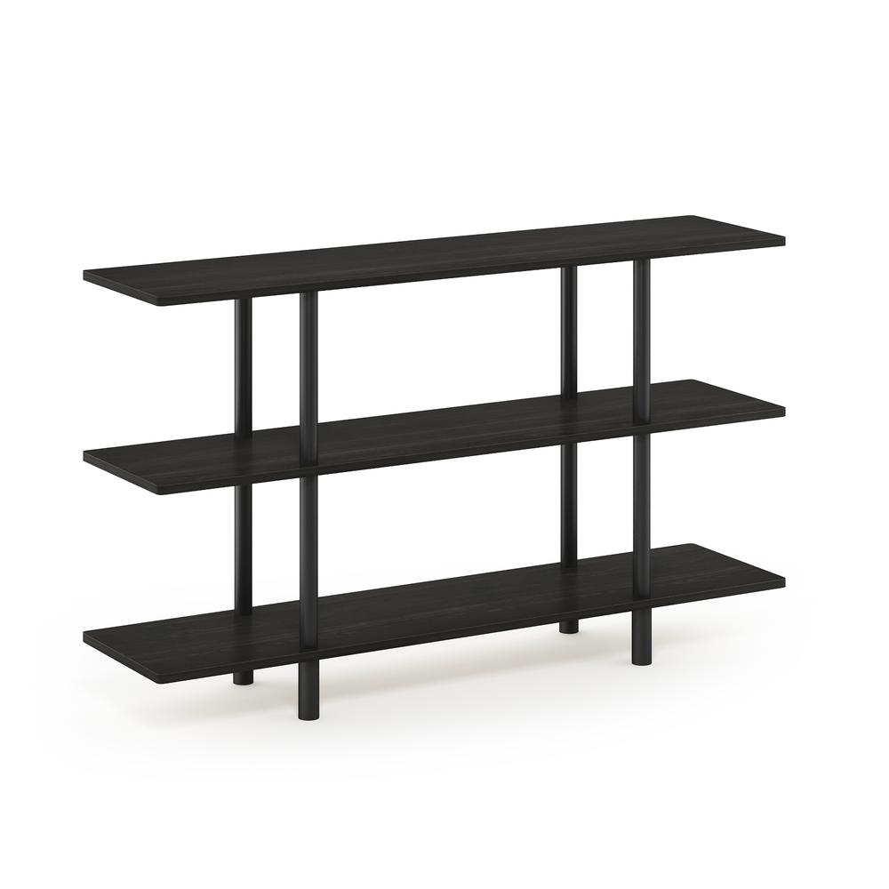 Furinno Turn-N-Tube 3-Tier Wide Display Shelf, Espresso/Black