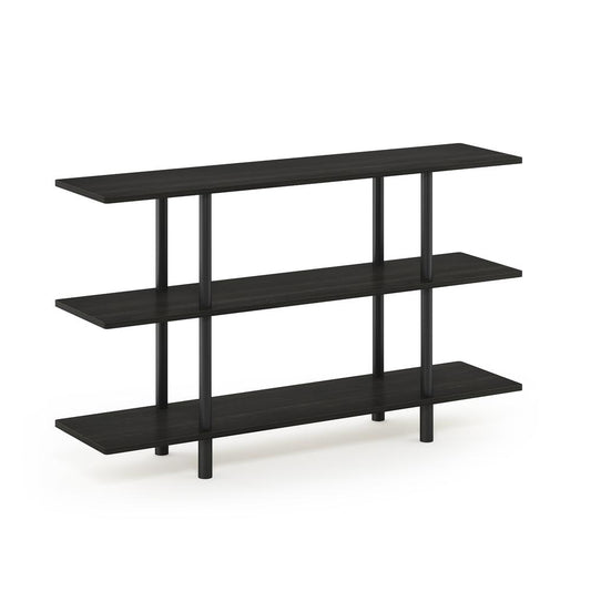 Furinno Turn-N-Tube 3-Tier Wide Display Shelf, Espresso/Black